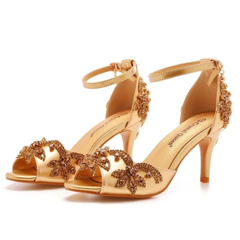 Luxury Lifestyle Shoes - Modische Designer-Damenschuhe Luxuriöse Strass Peeptoe High