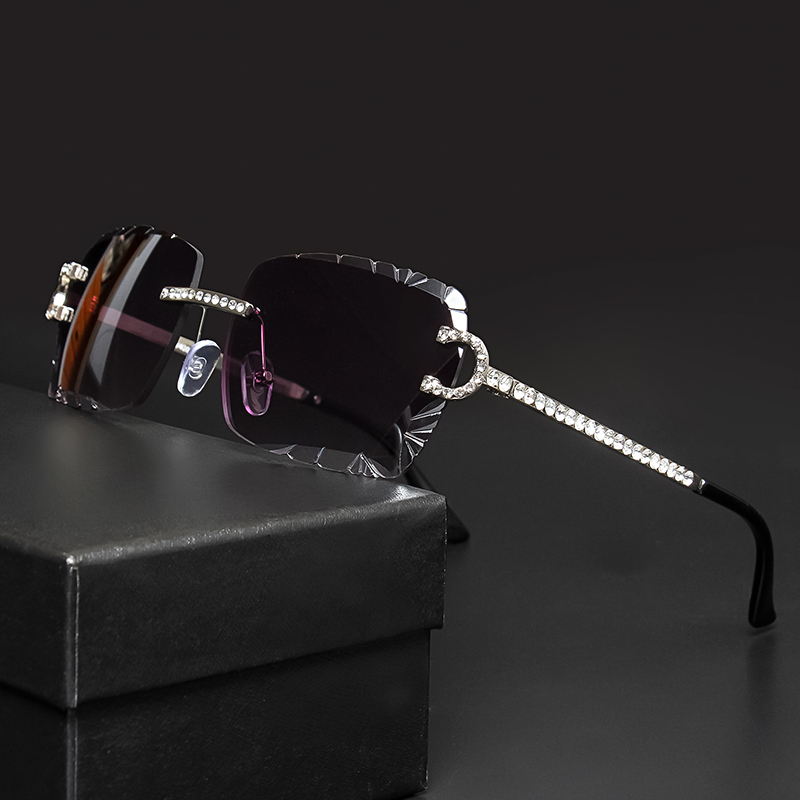 Luxury Lifestyle Men - Modische Randlose Quadratische Sonnenbrille Vintage Diamant