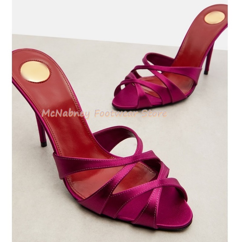 Luxury Lifestyle Shoes - Spitze Stilettos Satin Stoff Cross-Band römischen